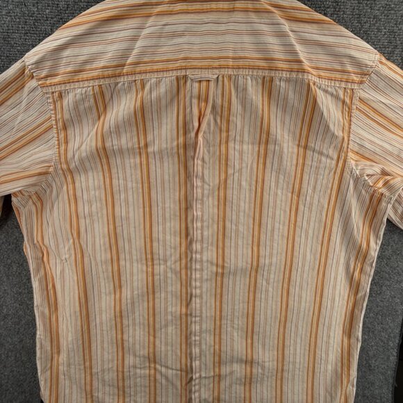 Sean John Button Up Shirt Men Long Sleeve Orange Striped 2XL Cotton Hip Hip Logo - Picture 13 of 16